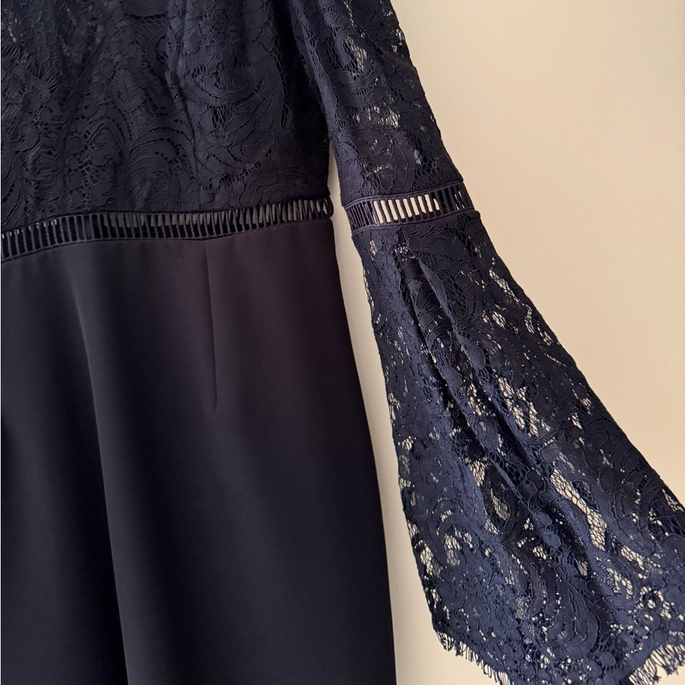 Bardot Faedra Black Lace Long Sleeve Pencil Cocktail Midi Dress. Size 6. - Picture 2 of 9
